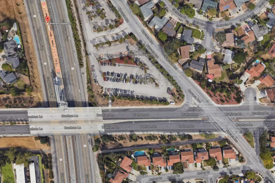 The Branham light rail station area.